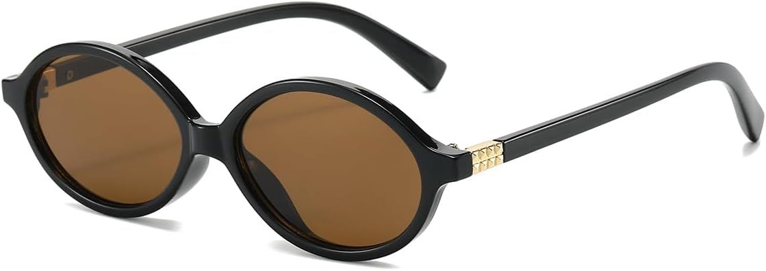 Gleyemor Retro Oval Sunglasses for Women and Men 90s Vintage Style Sunglasses | Amazon (US)