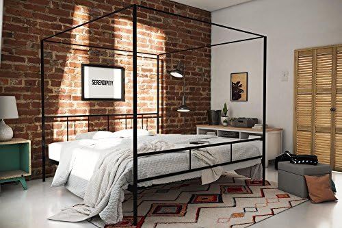 Novogratz Marion Canopy Bed Frame, Black, King | Amazon (US)