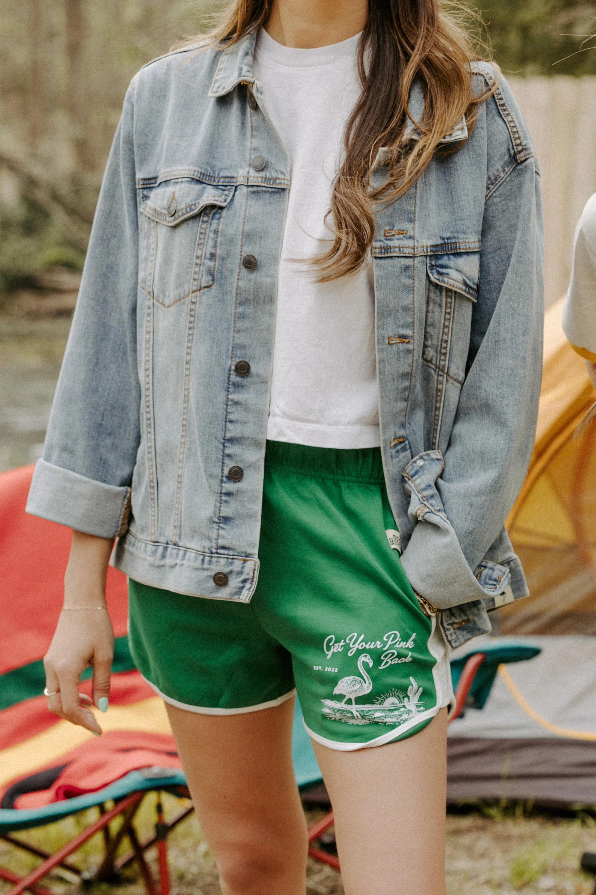 Camp GYPB Green Camper Shorts | Get Your Pink Back