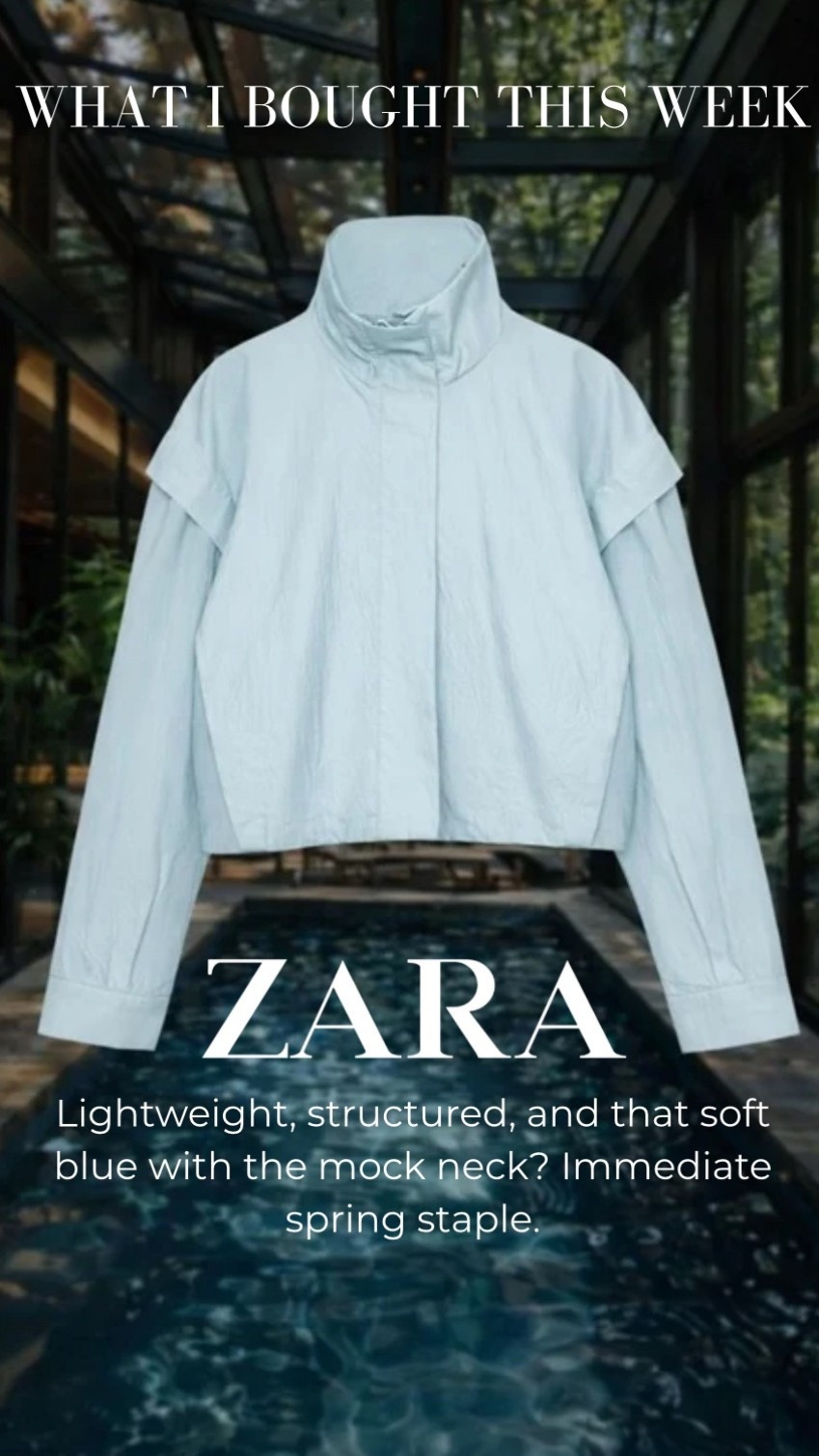 What I bought this week: Zara Edition. This blue jacket is lightweight and structured. So excited to wear this during the Spring!



#LTKgrwm #LTKootd #LTKSaleAlert