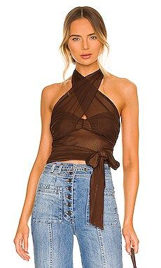 MAJORELLE Charlize Halter Top in Cappuccino from Revolve.com | Revolve Clothing (Global)