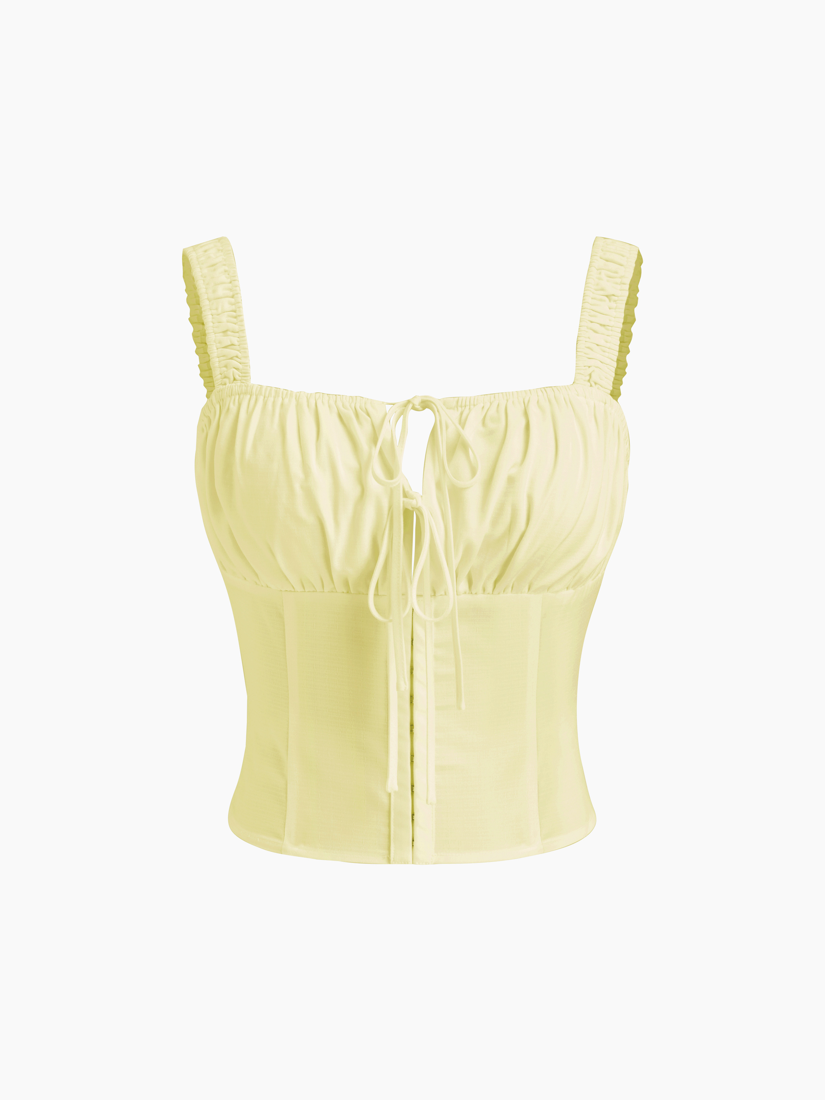 Party Dress For Party New Years Holiday Dress Woven Square Neck Ruched Tie Front Crop Tank Top Fo... | Cider