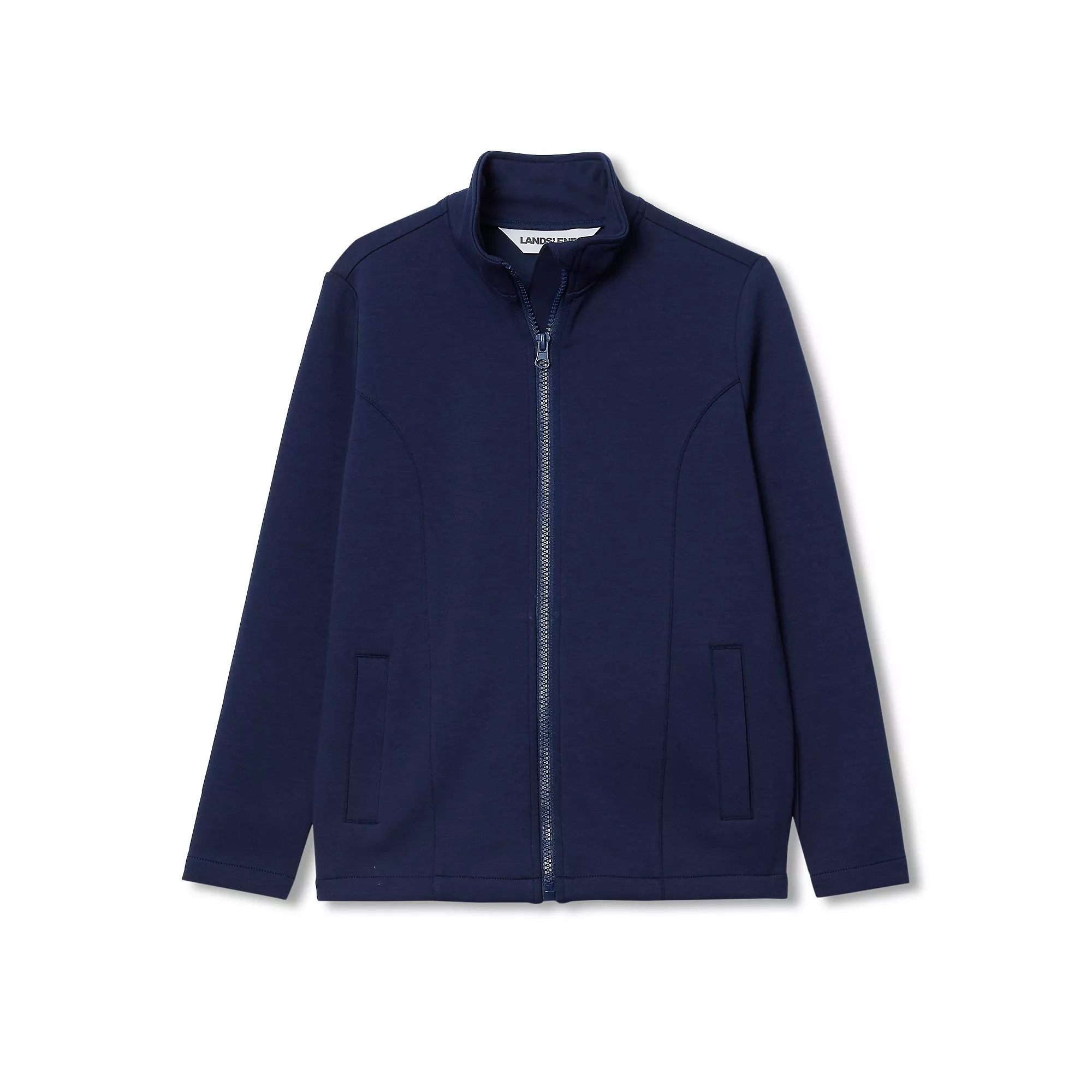 Boys Long Sleeve Knit Full Zip Mock Neck Sweatshirt | Lands' End (US)