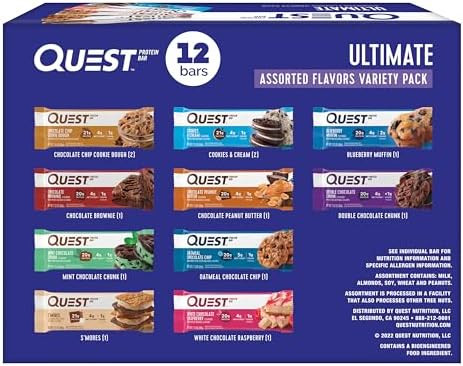 Quest Nutrition Ultimate Variety Pack Protein Bars, High Protein, Low Carb, Gluten Free, Keto Fri... | Amazon (US)