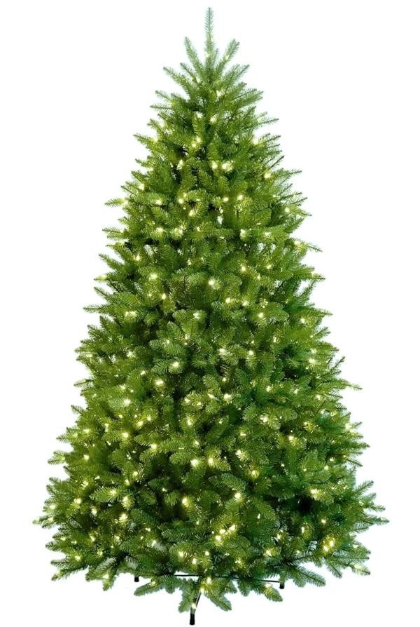 7.5' Yorkshire Fir Artificial Christmas Tree with 600 Warm White LED Lights | King of Christmas