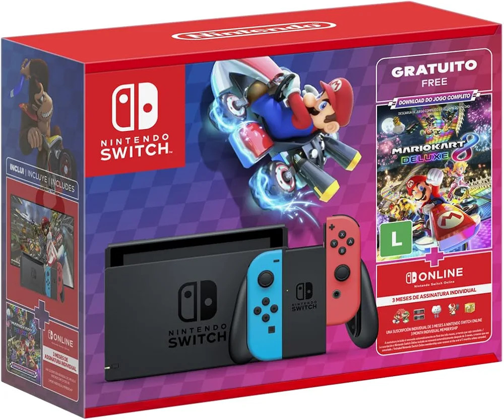 Console Nintendo Switch Joy-Con + Mario Kart 8 Digital + 3 Meses Assinatura Nintendo Switch Onlin... | Amazon (BR)