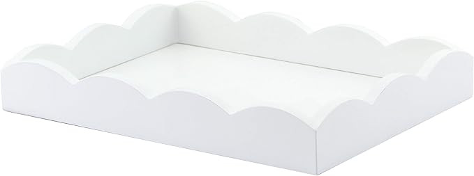 Addison Ross 11x8 Small Scallop Decorative Tray in White | Amazon (US)