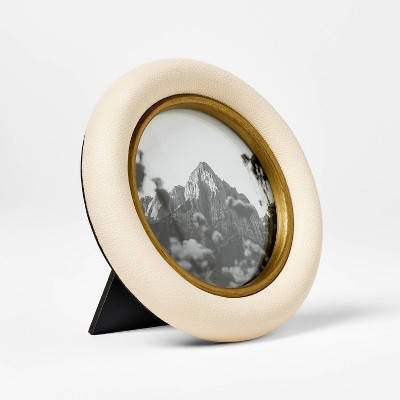 4"x4" Shagreen Wrapped Single Image Frame Cream - Threshold™ designed with Studio McGee: Modern MDF Tabletop Photo Display | Target