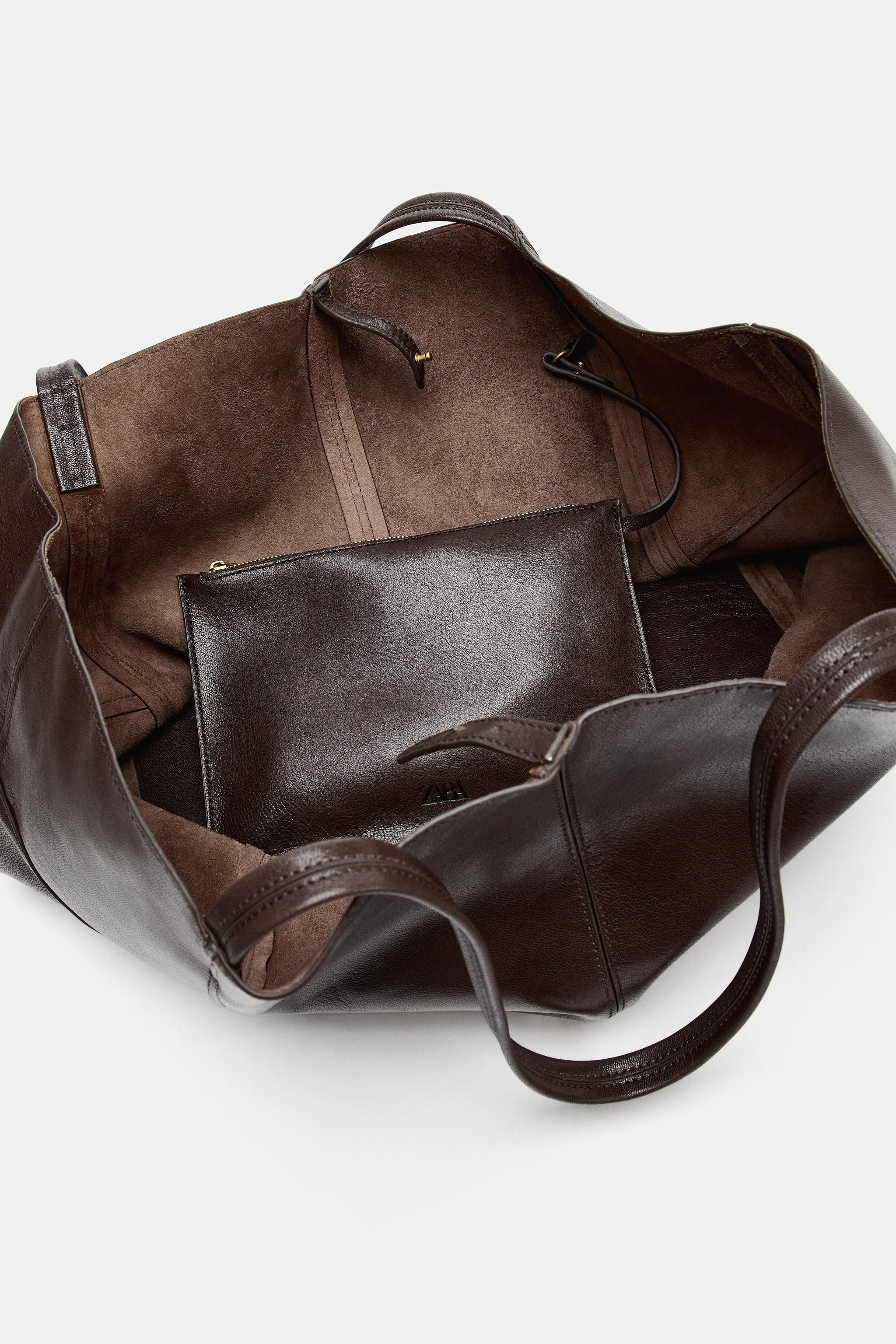 LEATHER MAXI SHOPPER BAG | Zara US