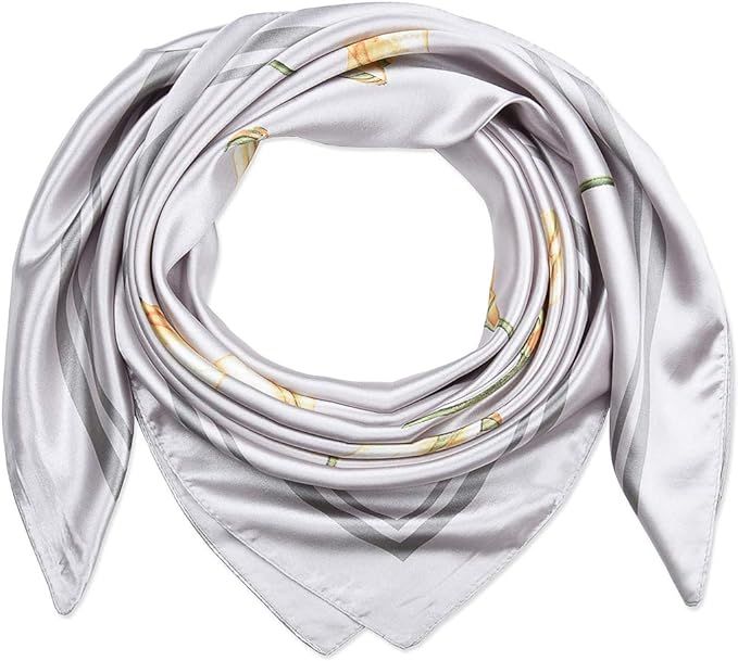 Large Square Satin Silk Like Lightweight Scarfs Hair Sleeping Wraps for Women | Amazon (US)