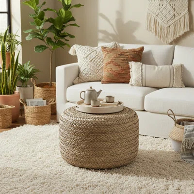 Tifton Round Pouf Ottoman | Wayfair North America