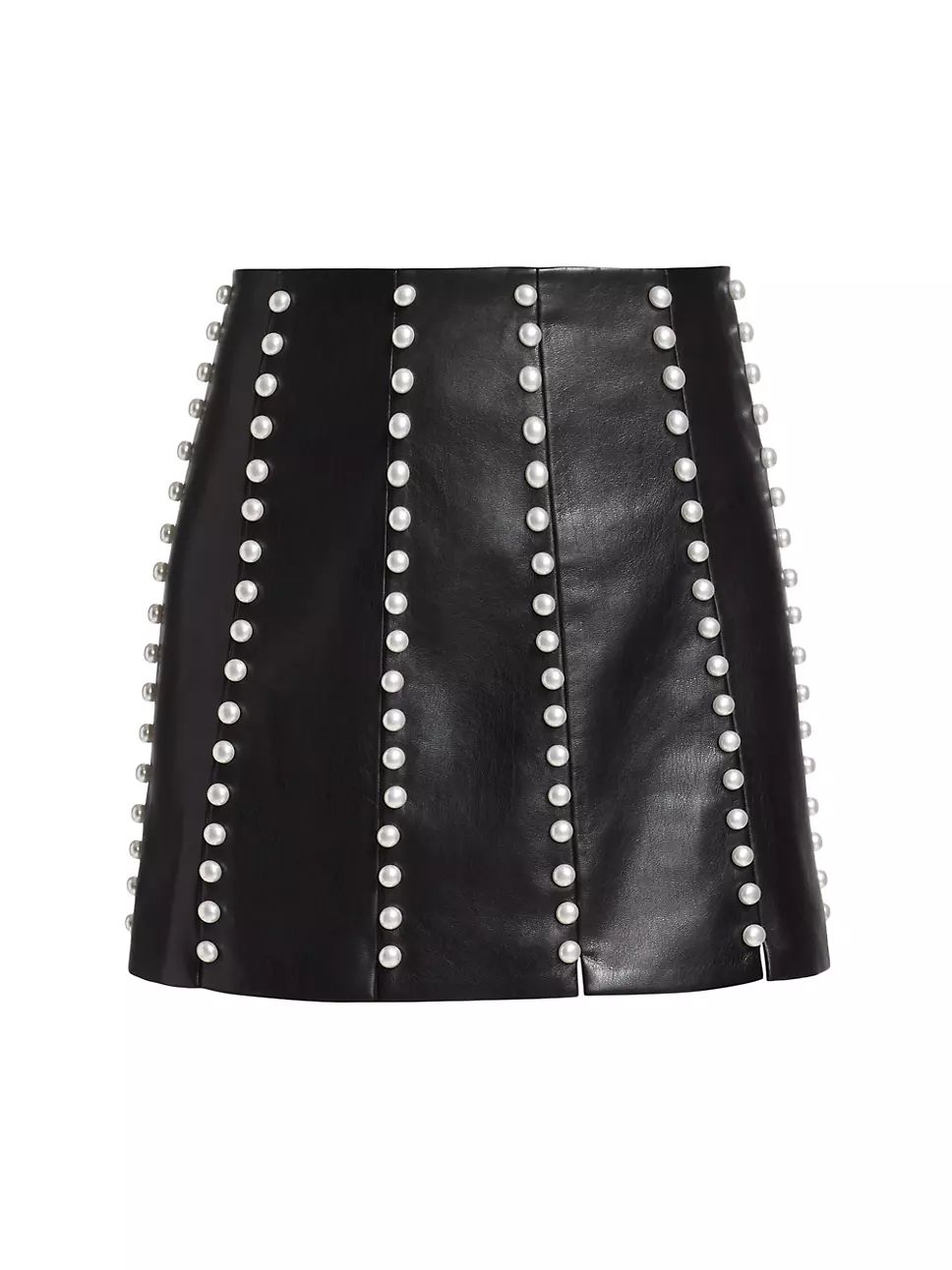Lecia Vegan Leather & Faux Pearl Miniskirt | Saks Fifth Avenue
