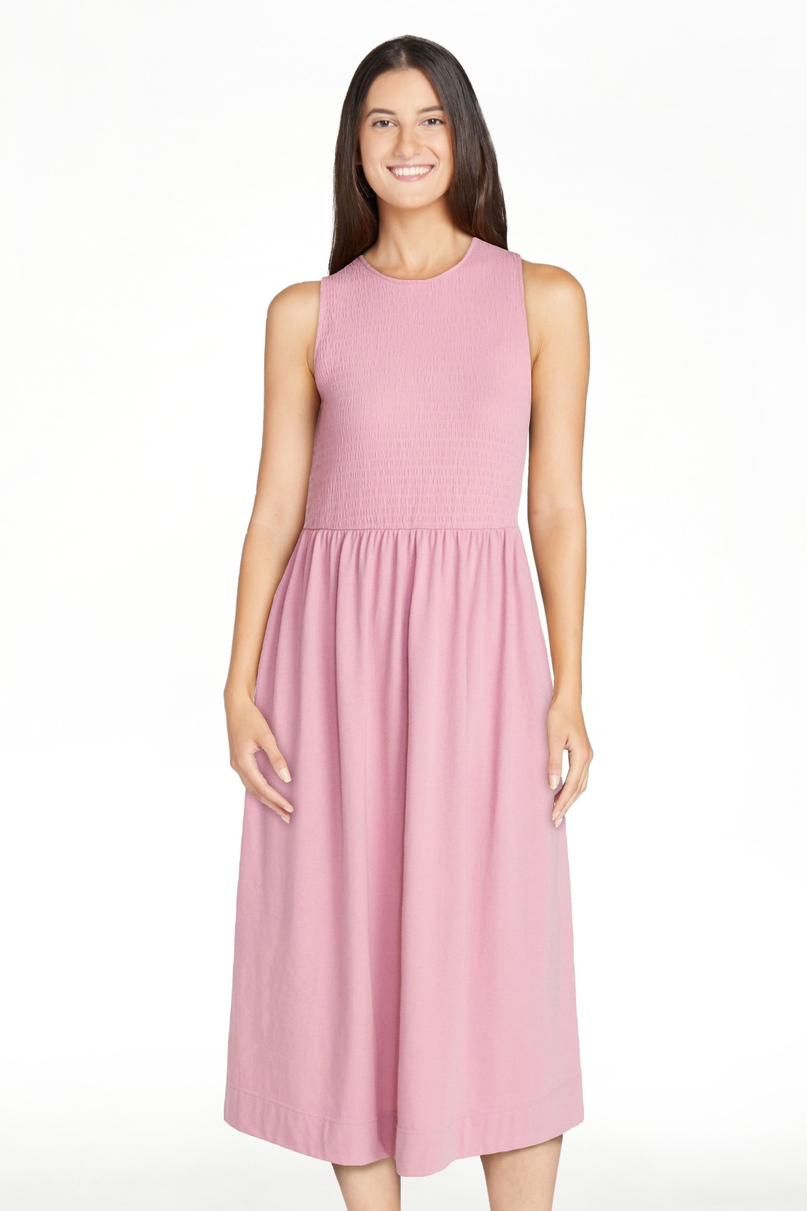 Time and Tru Women's Sleeveless Smocked Knit Dress, Sizes XS-XXXL | Walmart (US)