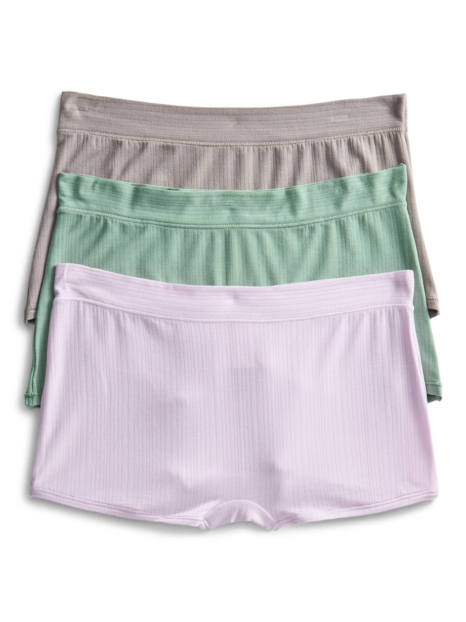 Joyspun Women's Ribbed Modal Boyshort Panties, 3-Pack, Sizes XS-3XL | Walmart (US)