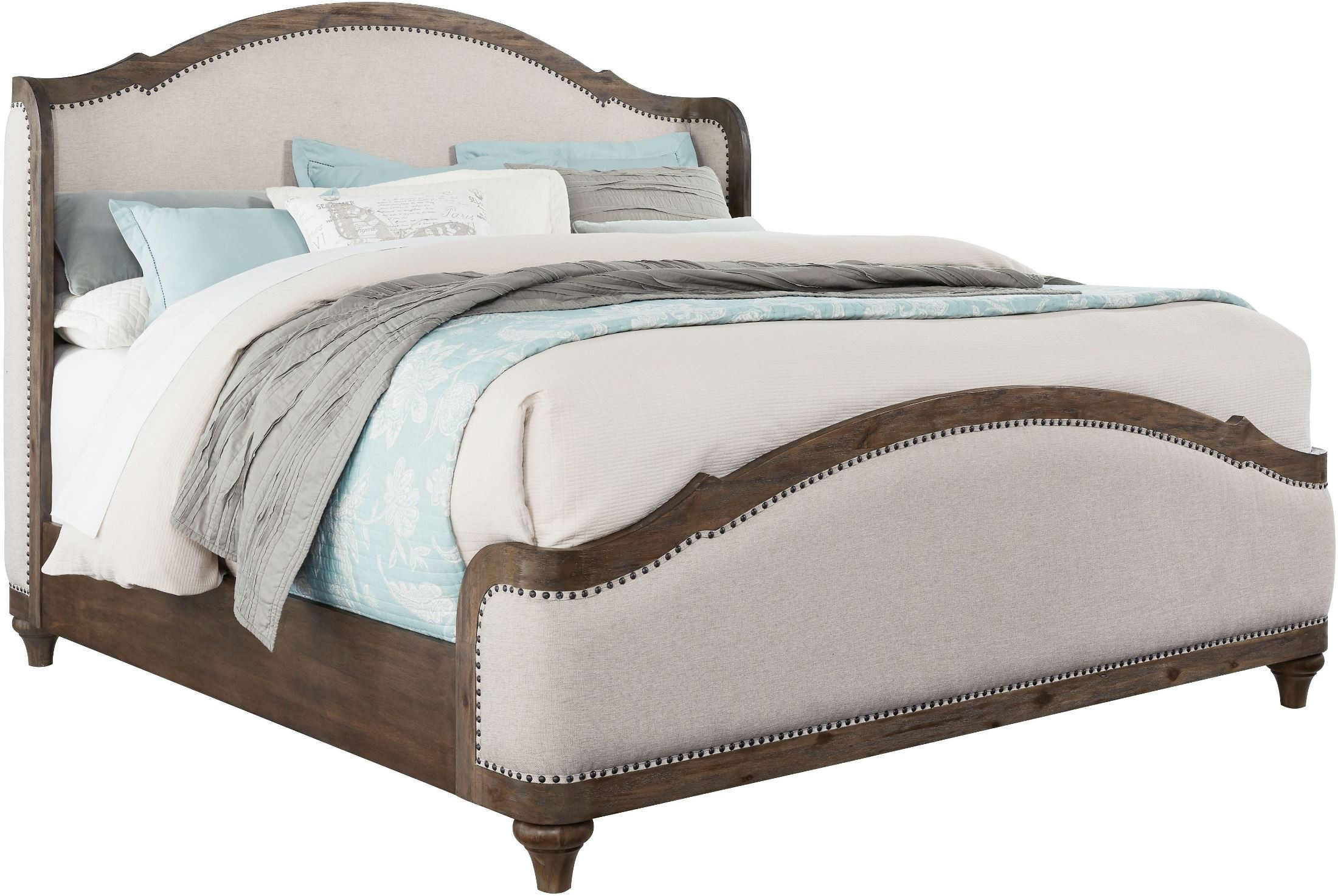 Parliament Vintage Dusty Brown King Upholstered Platform Bed | 1stopbedrooms