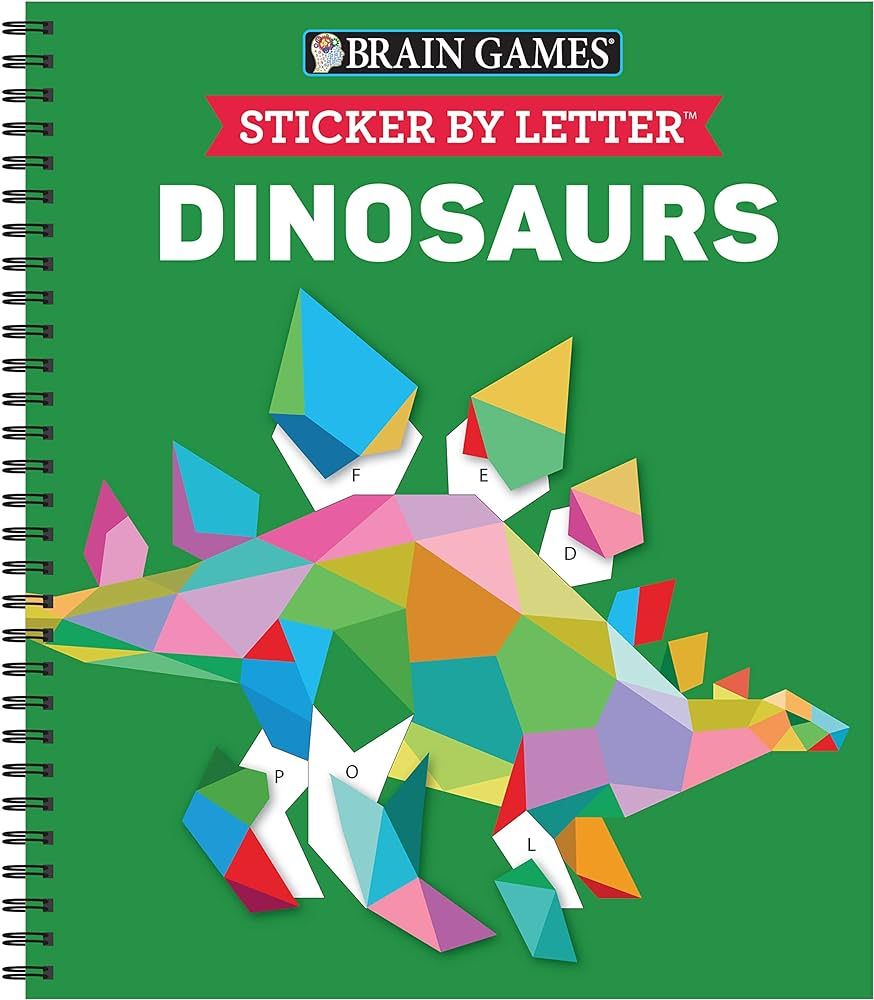 Brain Games - Sticker by Letter: Dinosaurs (Sticker Puzzles - Kids Activity Book) | Amazon (US)