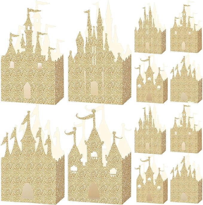 Geiserailie 20 Pieces Castle Box Princess Candy Box Glitter Princess Box Castle Favor Treat Boxes... | Amazon (US)