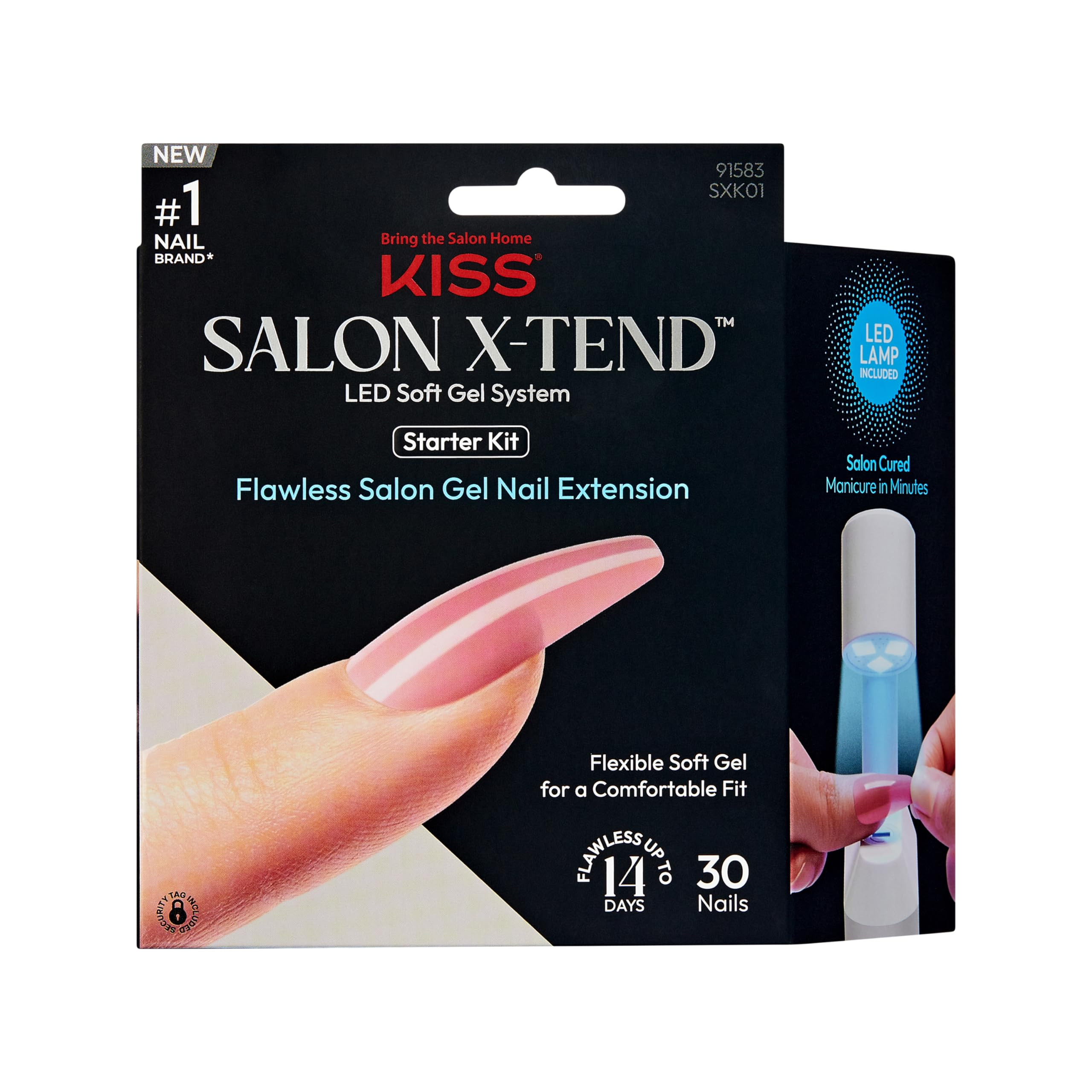 KISS Salon X-tend, Press-On Nails, Nail glue included, Tone', Medium Pink, Long Size, Coffin Shap... | Amazon (US)