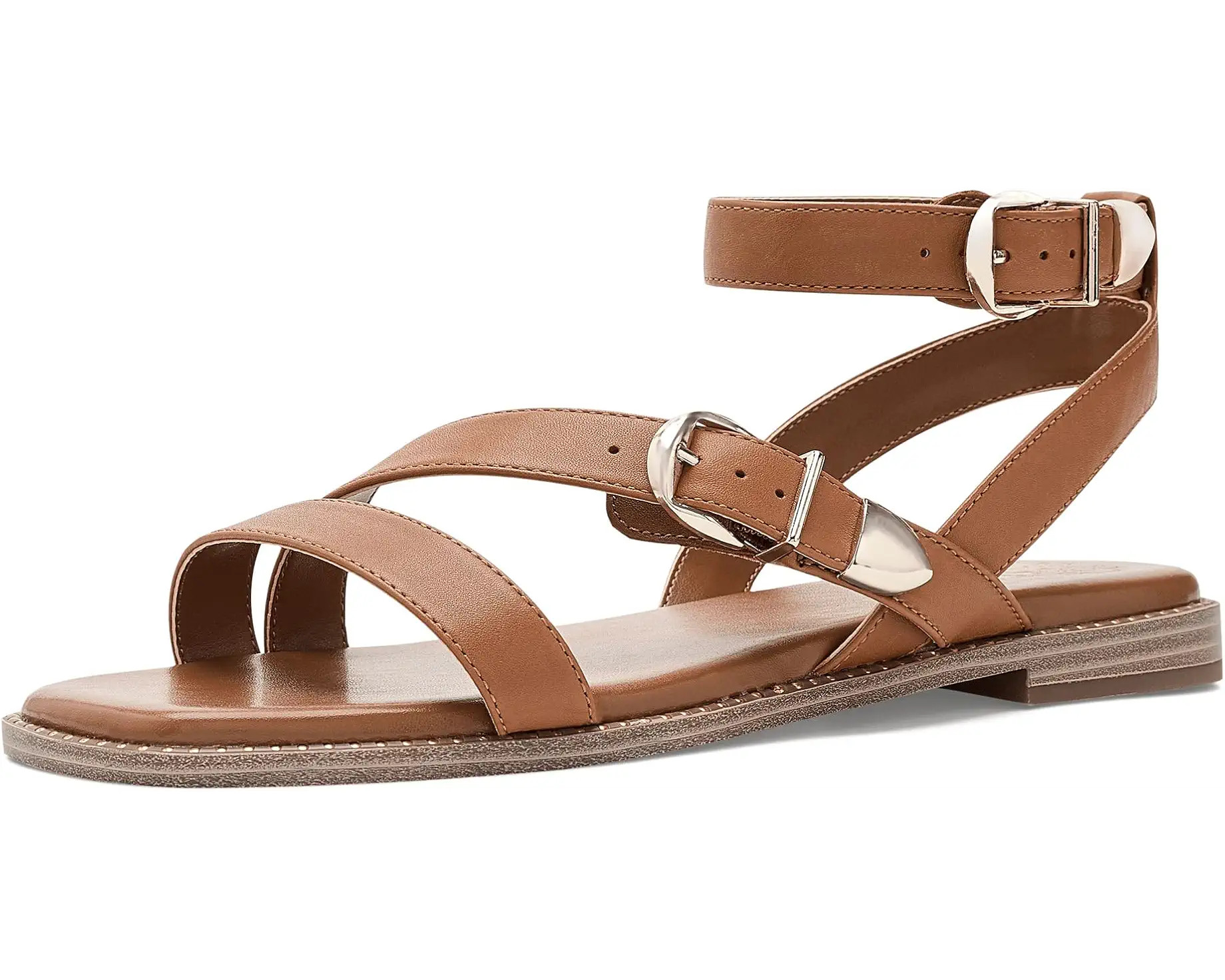 Women's Vince Camuto Neiko Double Buckle Strappy Flat Sandals | Zappos.com