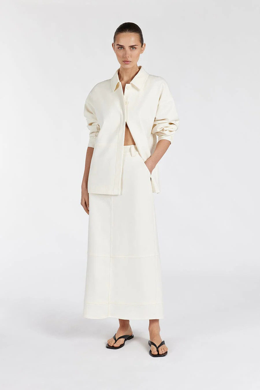 JAC CREAM MIDI SKIRT | DISSH