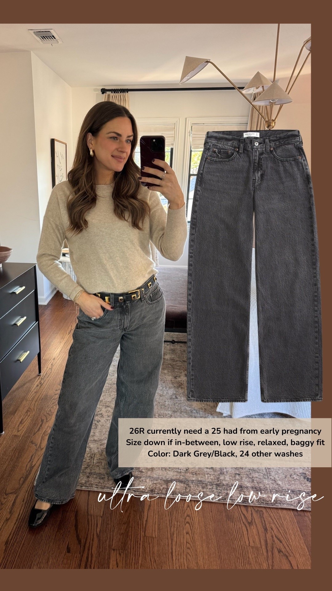 AF DENIM SALE ✨ stack code: DENIMAF (sizing below)
4. Ultra loose low rise 26R (currently need a 25, had from early pregnancy) 

#LTKSaleAlert #LTKootd