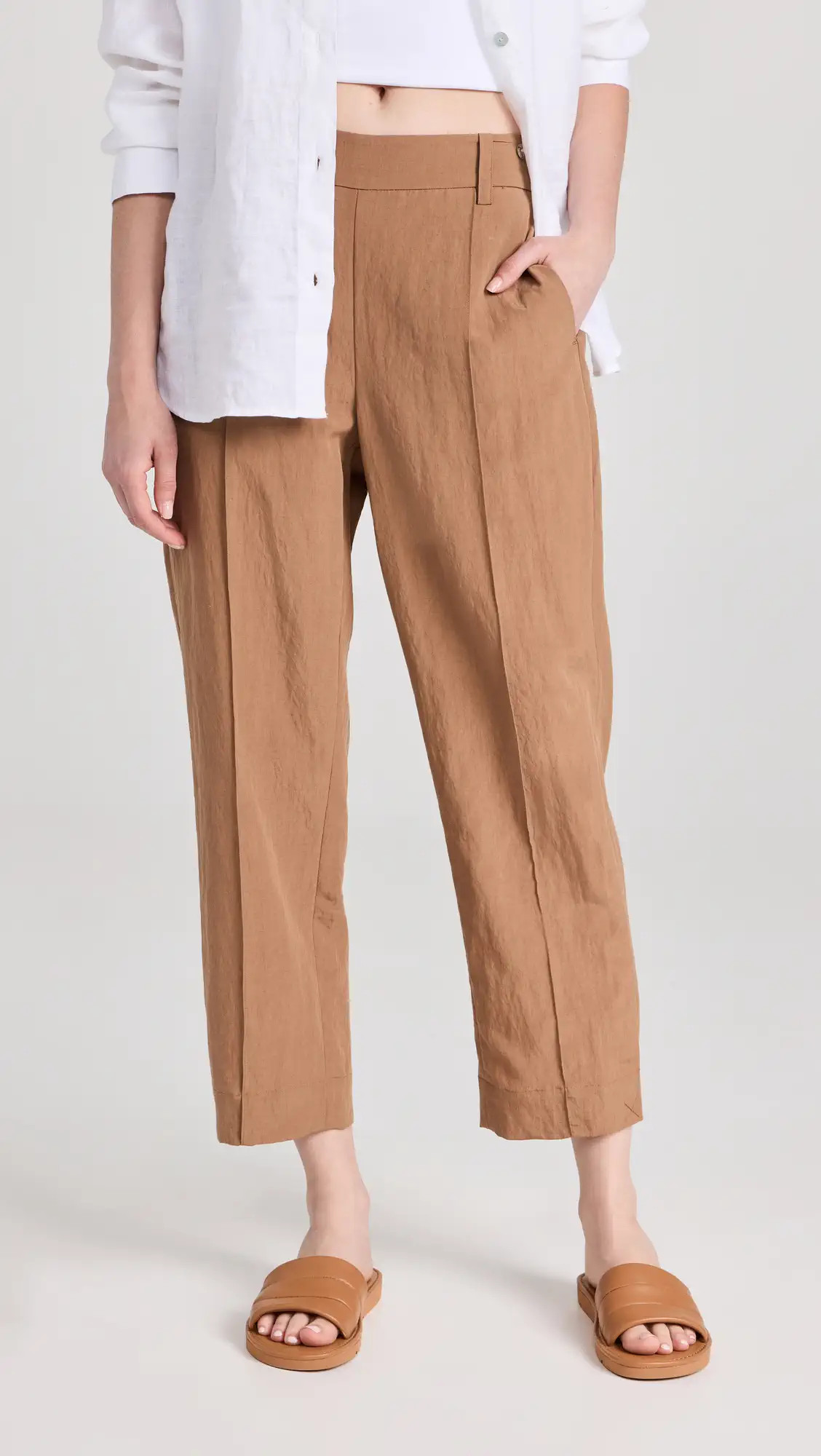 Vince Mid Rise Pleat Front Pull On Pants | Shopbop | Shopbop