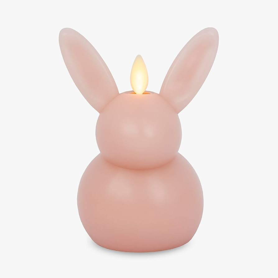 Luminara Easter Bunny Candle- Dusky Rose 3.2" x 3.2" x 5.1"- Flameless Real-Flame Holiday-Inspire... | Amazon (US)