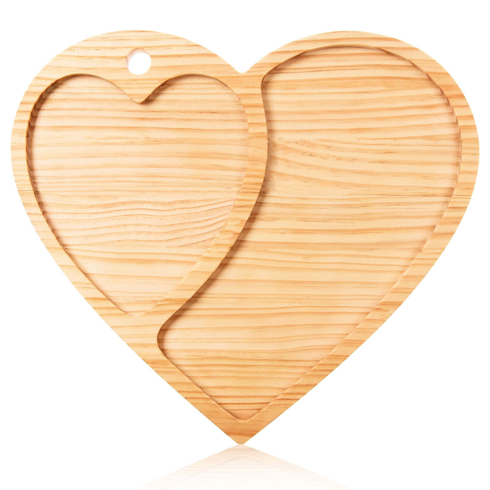 FOBSME Valentine's Day Wooden Serving Tray Heart Wooden Platter Heart Shape Wood Charcuterie Boar... | Amazon (US)