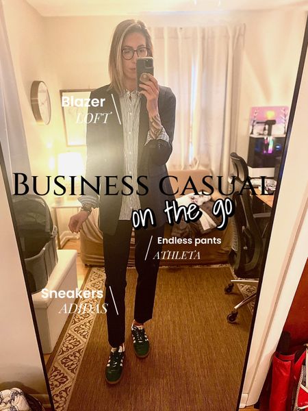 My blazer and button are old but linking similar options from Banana Republic and Gap
Athleta has their online warehouse sale going on through the 13th, my endless pants are not included in the sale but i’ve linked some alternatives that are. Paired this office look with my Samba’s to keep it casual 😀

#LTKworkwear #LTKmidsize #LTKtravel