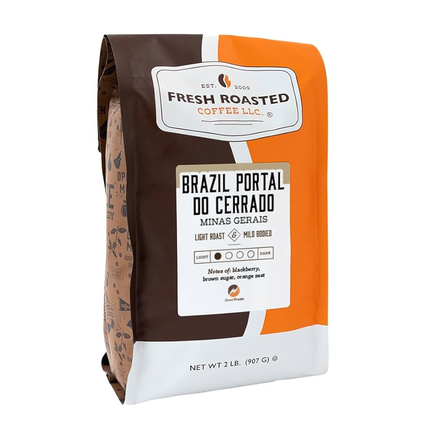 Fresh Roasted Coffee, Brazil Minas Gerais, 2 lb (32 oz), Light Roast, Kosher, Ground | Amazon (US)