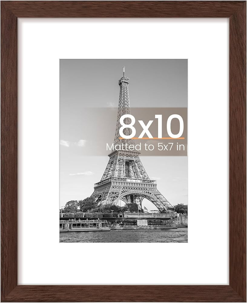 upsimples 8x10 Picture Frame, Display Pictures 5x7 with Mat or 8 x 10 Without, Wall Hanging Photo... | Amazon (US)