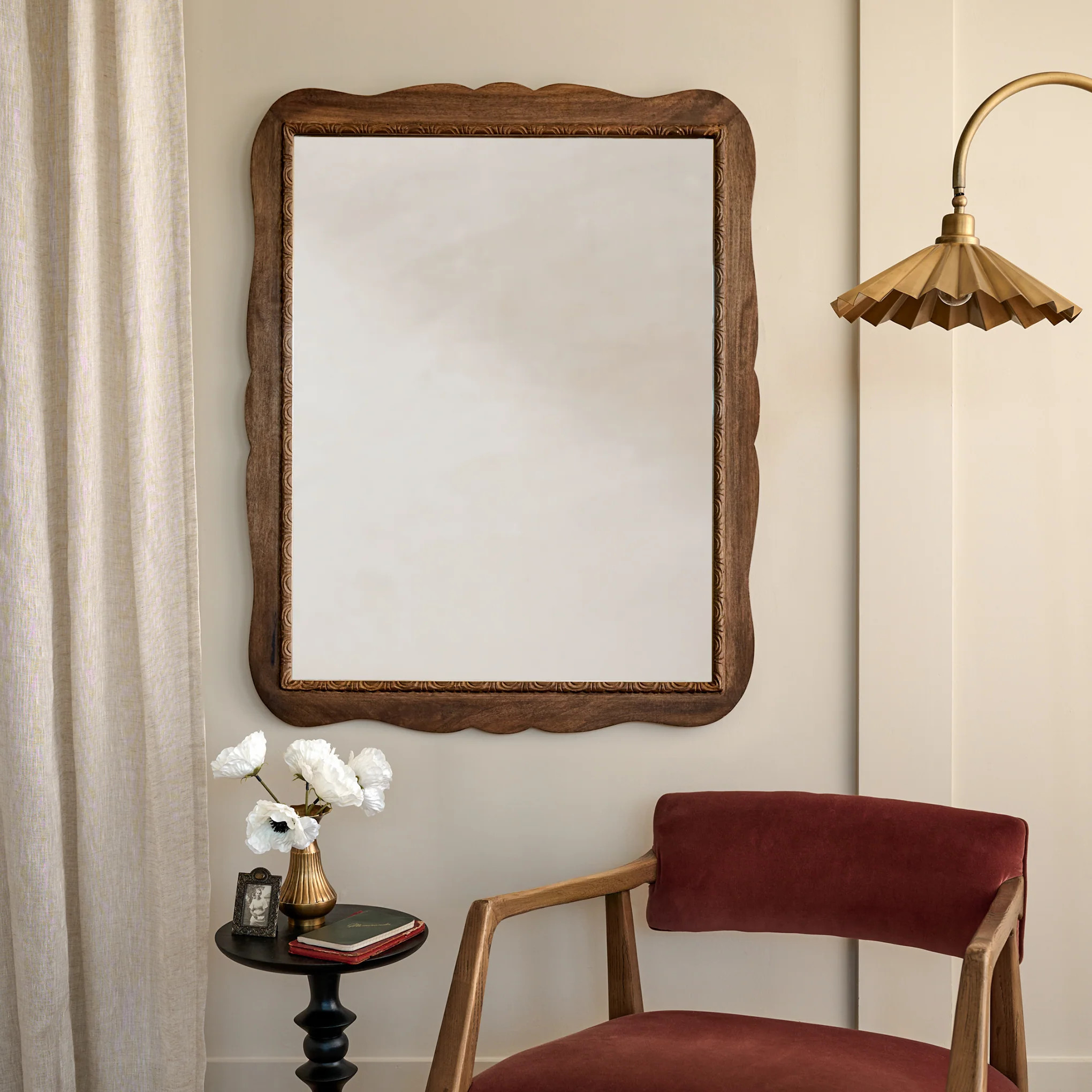 Caroline Carved Wood Mirror | Magnolia