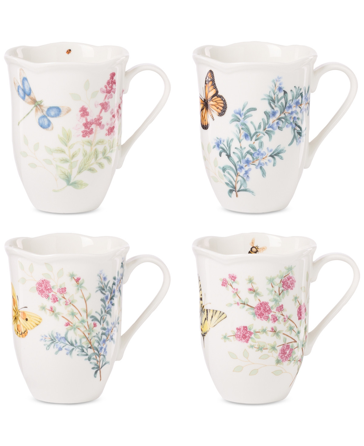Lenox Butterfly Meadow Herbs Mugs, Set of 4 - Multi | Macy's
