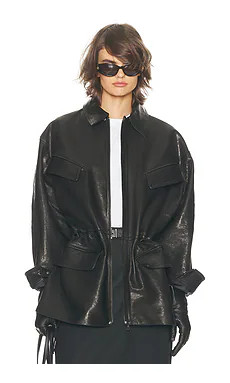 Helsa The Peplum Leather Moto Jacket in Black from Revolve.com | Revolve Clothing (Global)