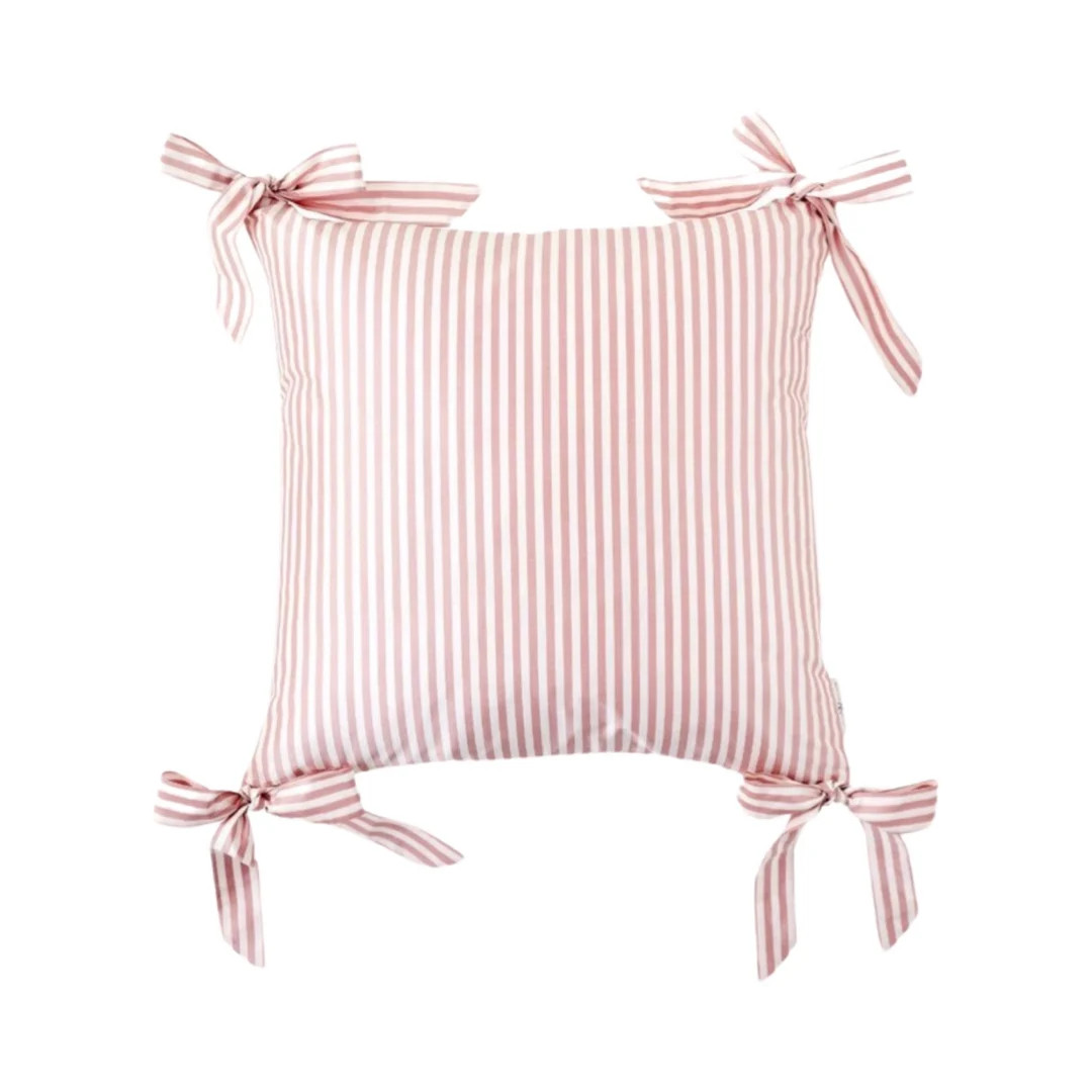 Dorm Room Decor Pink and White Striped Bow Valentine Preppy 100% Cotton Eco Friendly Cushion Cove... | Etsy (US)