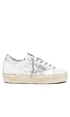 Golden Goose Hi Star Sneaker in White & Silver from Revolve.com | Revolve Clothing (Global)