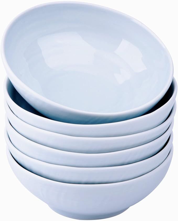 Ceramic Bowls For Kitchen, 22 oz Bowl Set of 6, Handmade Wavy Edge CereaL Bowls,For Salad, Pasta,... | Amazon (US)