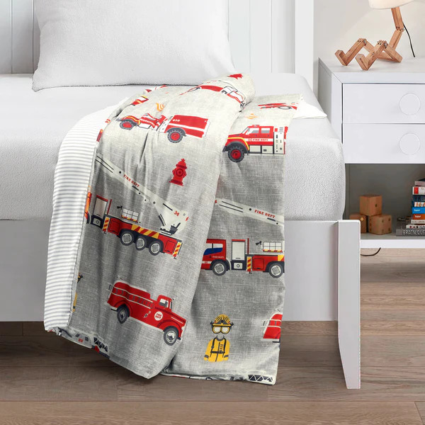 Make-A-Wish Fire Truck 7-Pound Weighted Blanket Set | Lush Decor