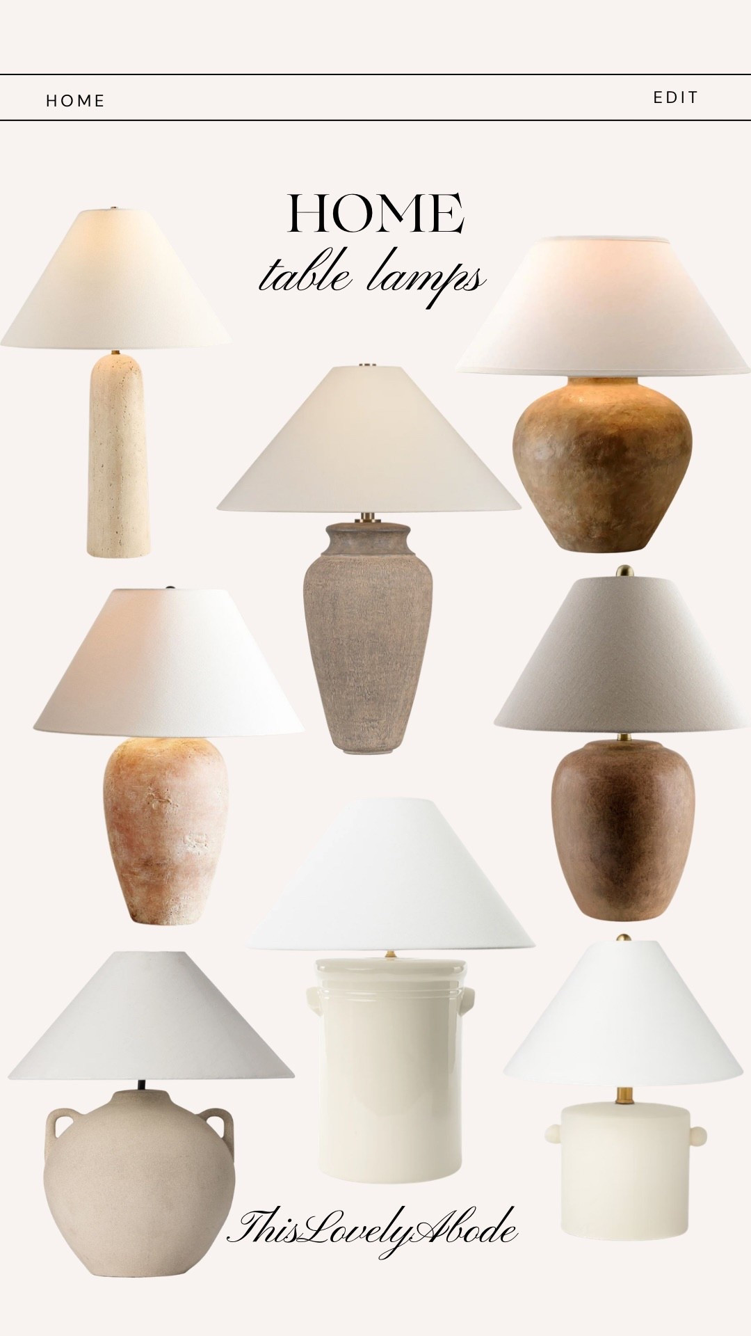 Round up of my favorite table lamps 
#tablelamp #ceramiclamp #homedecor #lamps

#LTKHome