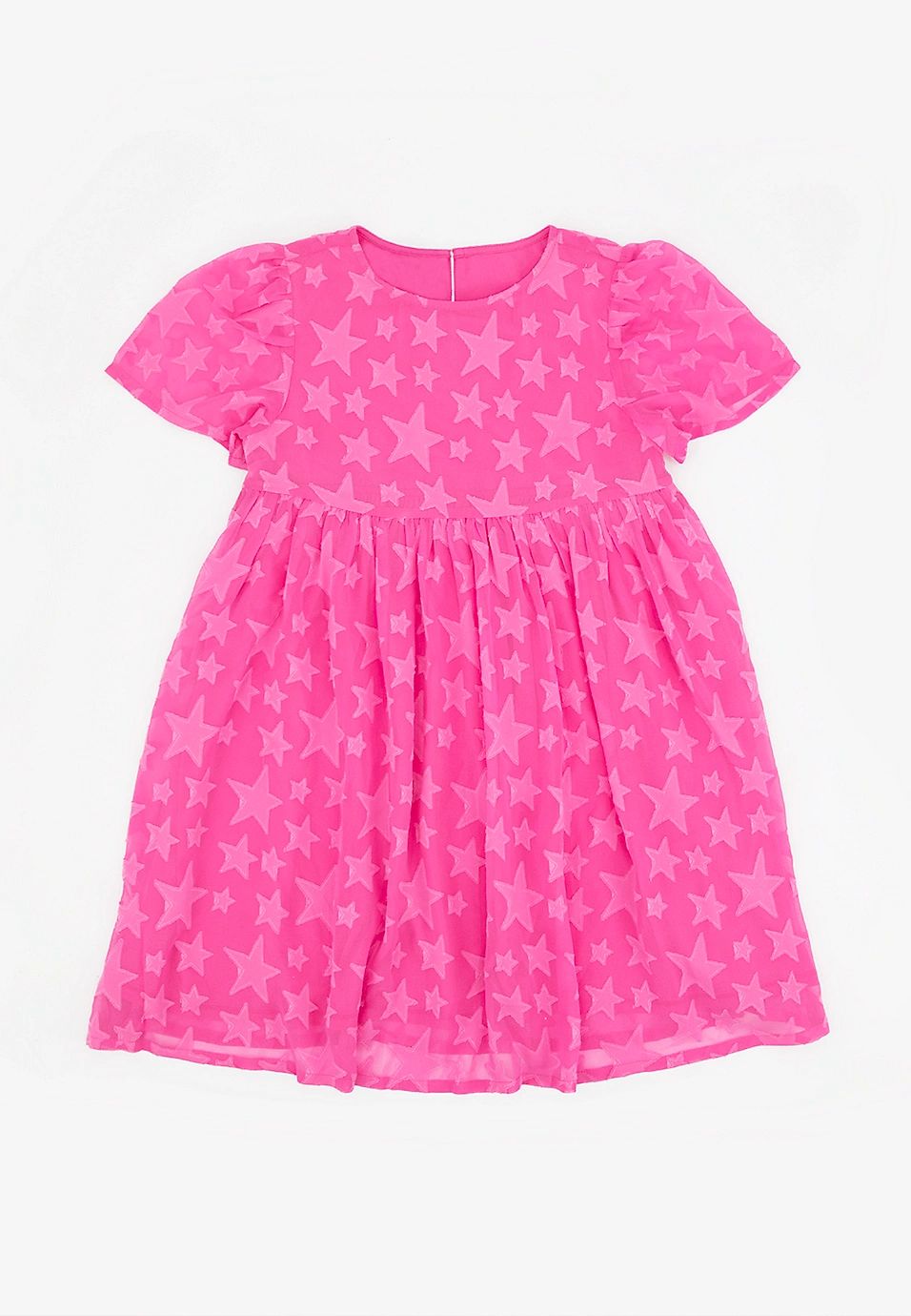 Girls Pink Star Short Sleeve Dress | Maurices