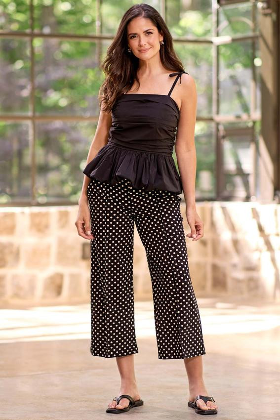 Cropped Dotted Scuba Pants | Cato Fashions