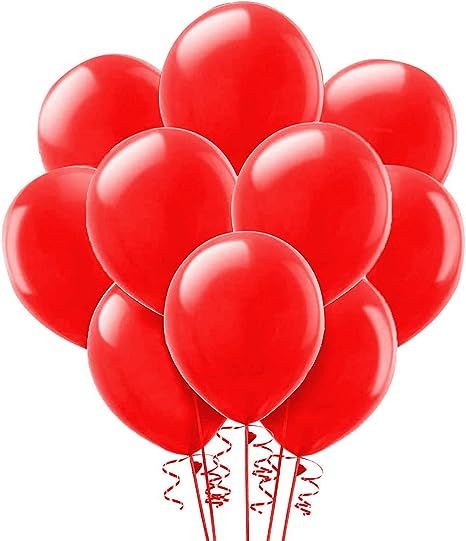 Red Balloons, Red Party Balloons,100-Pack, 12-Inch,Latex Balloons (Red) | Amazon (US)