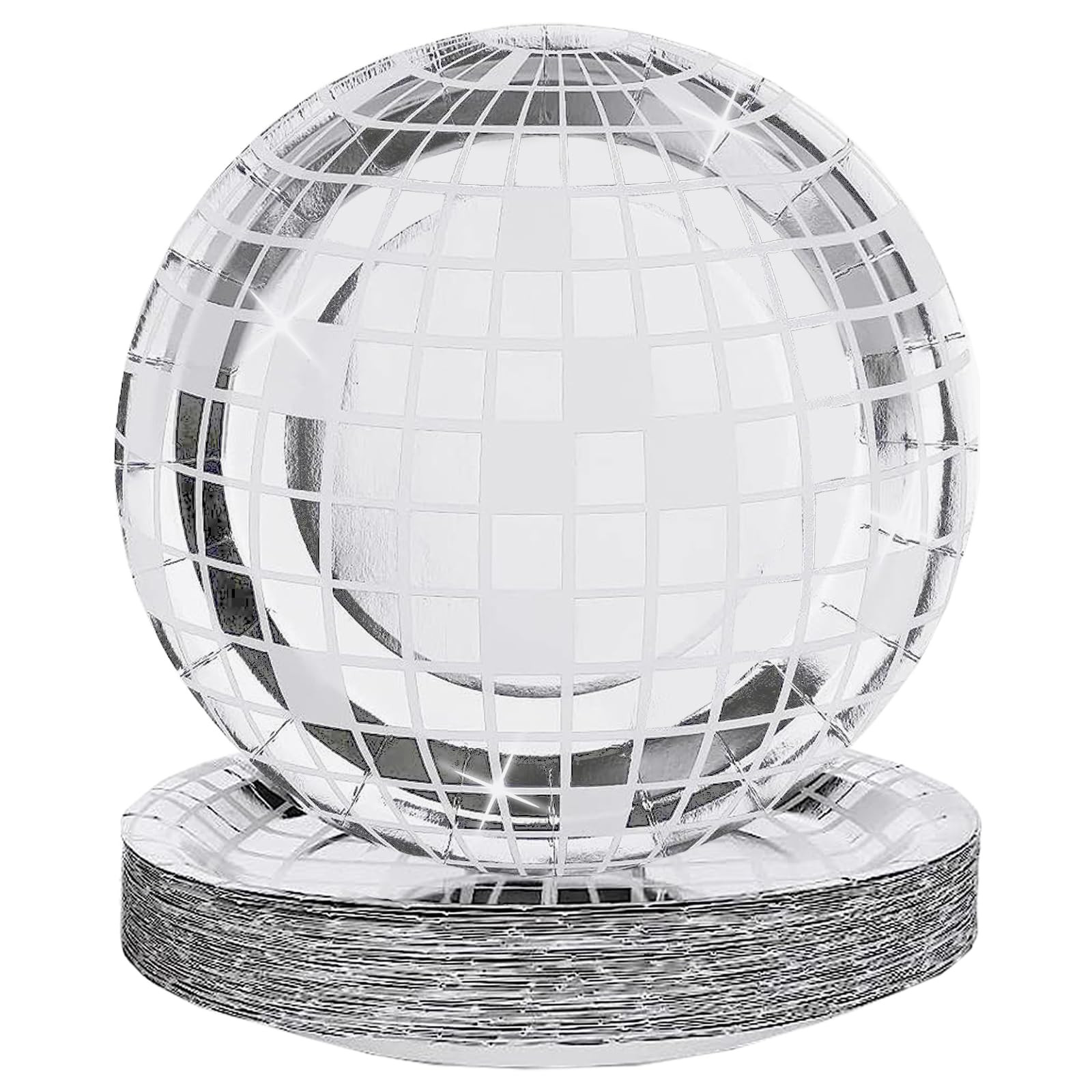 FunisFun Disco Plates 25P Disposable Disco Ball Plates for 70s Disco Party Decorations Wedding Bi... | Amazon (US)