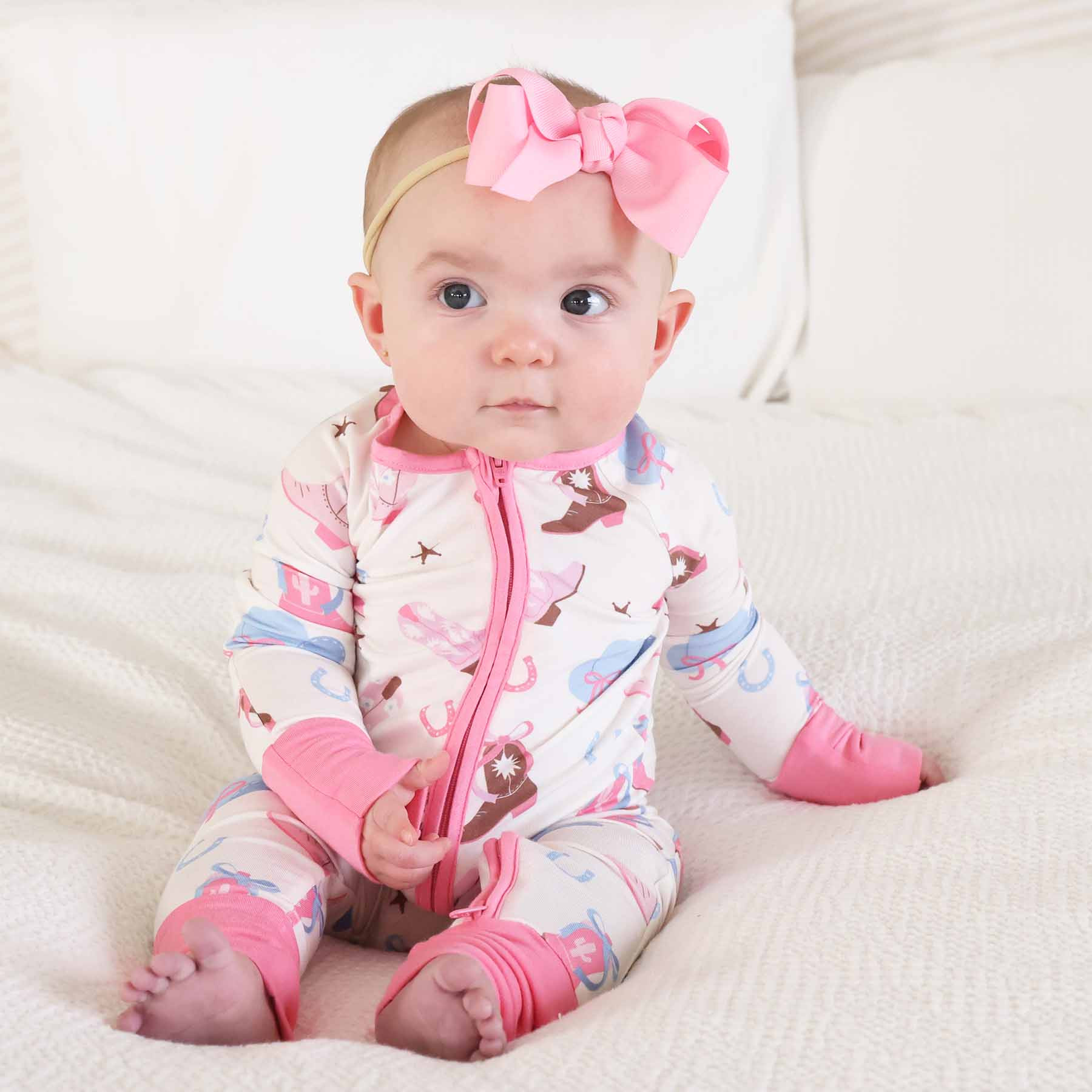 Boot Scootin' Convertible Zip Romper Pink | Caden Lane