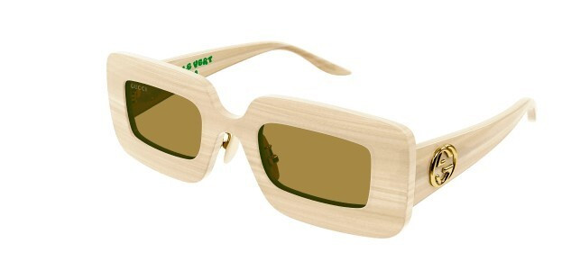 Gucci GG0974S 002 Beige/Brown Rectangular Women's Sunglasses | eBay US