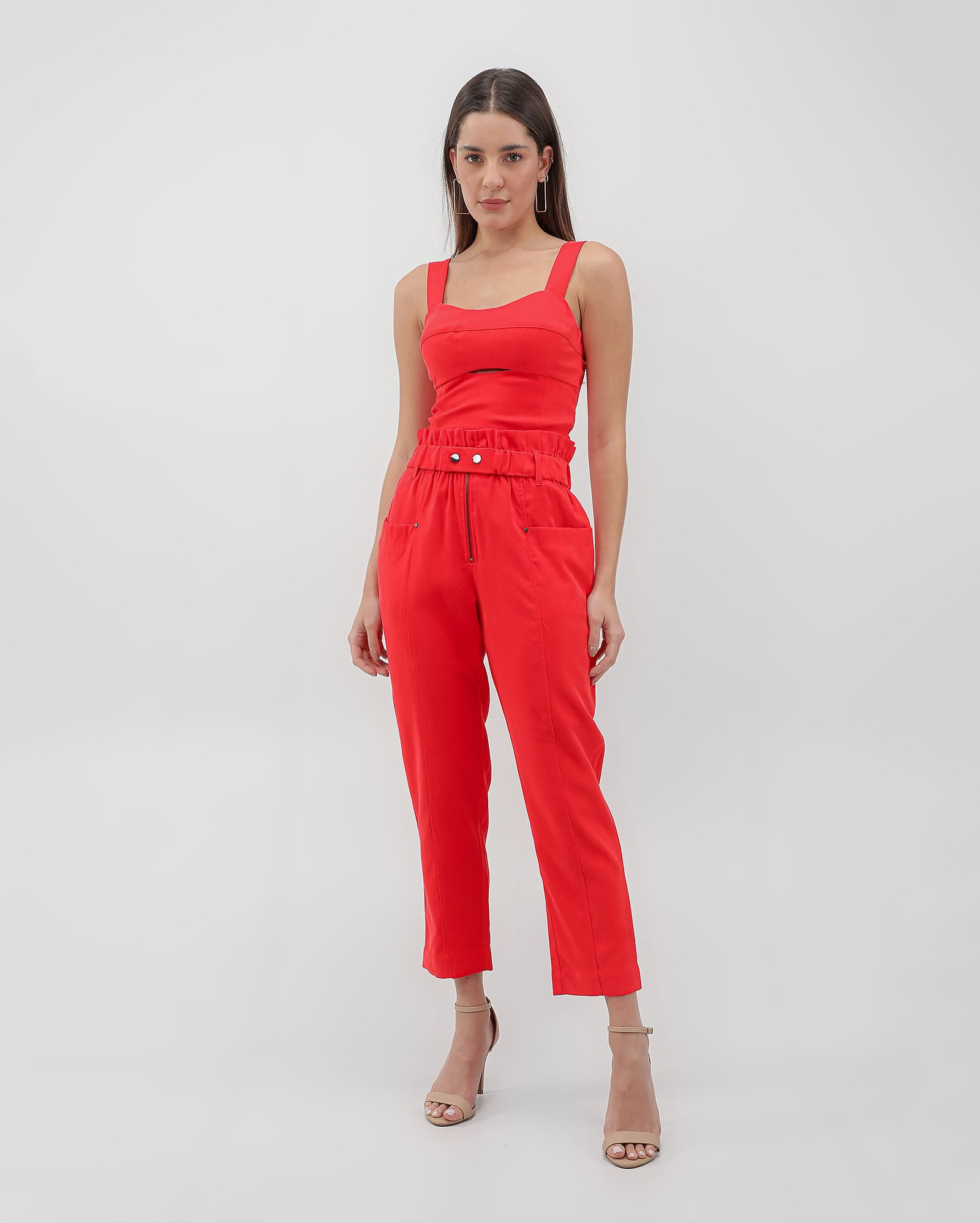 Calça feminina clochard com cinto de  elástico vermelha | AK by Riachuelo | Riachuelo (BR)