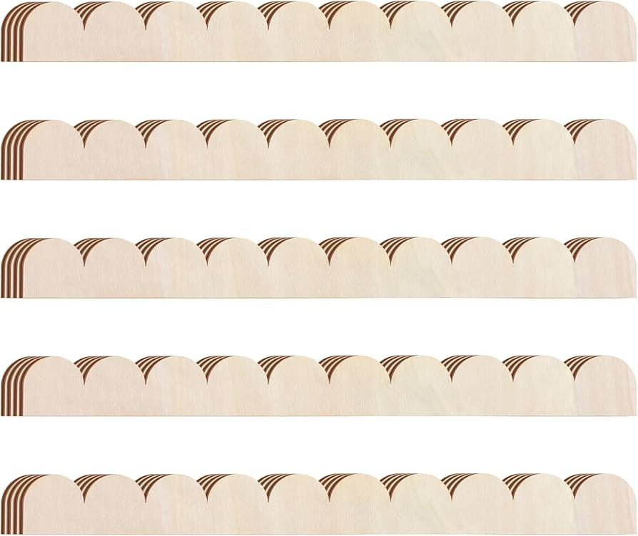 Unfinished Scalloped Decorative Wood Trim Scalloped Edge Decorative Wood Molding Cute DIY Mouldin... | Amazon (US)