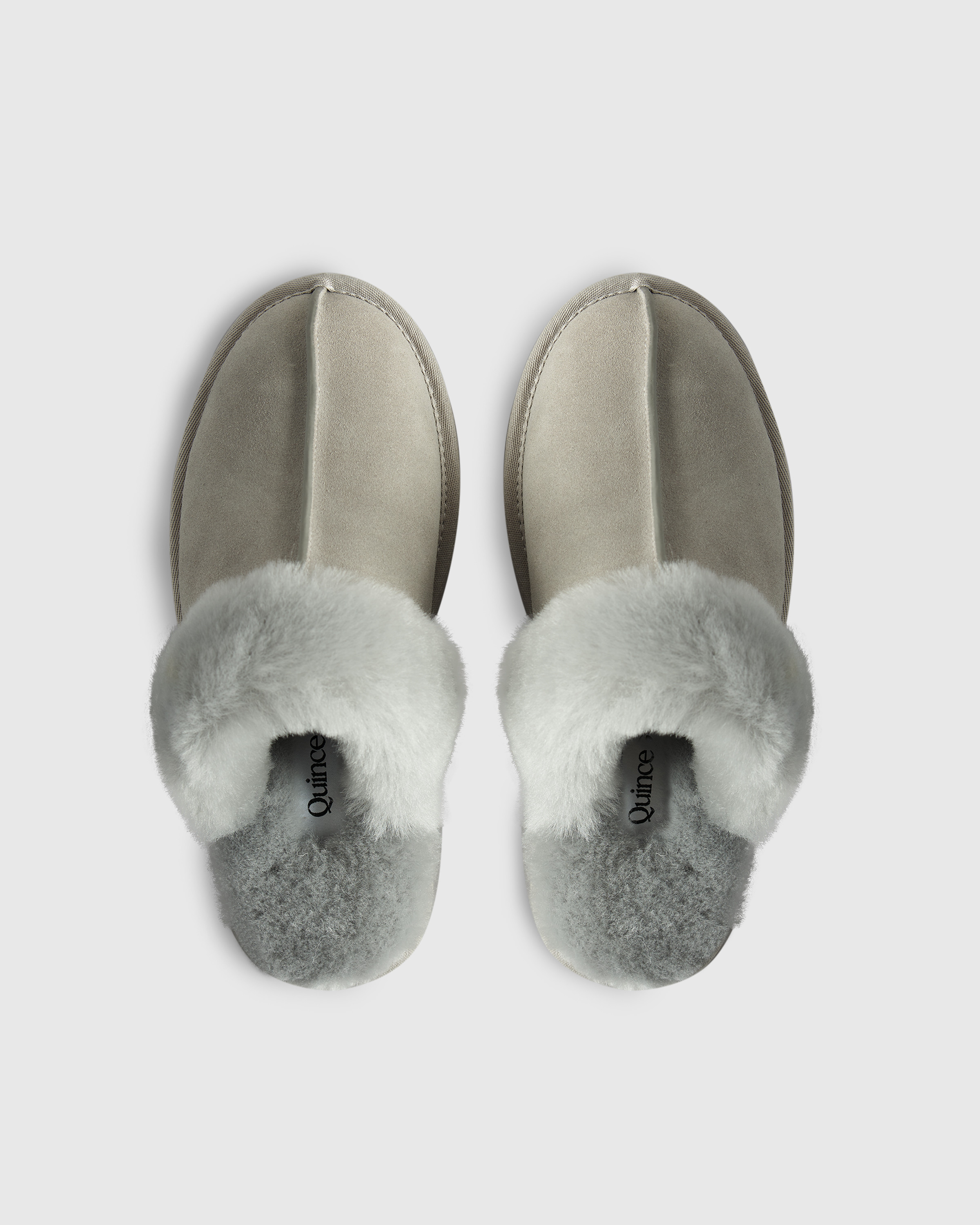 Quince | Women's Australian Shearling Scuff Slipper in Light Grey, Size 8, Suede Leather | Quince