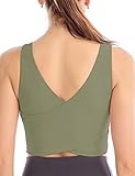Sweelivin Longline Sports Bras for Women Seamless Padded Strappy Tank Tops Yoga Crop Workout Tops | Amazon (US)