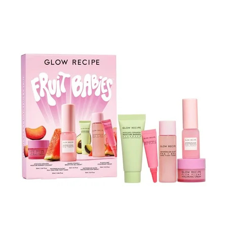 Glow Recipe Fruit Babies Skincare Kit - Gift Set with Ceramide Facial Cleanser BHA Toner Vitamin C Eye Cream Hyaluronic Acid Cream & Niacinamide Dew Drops (5 Count) | Walmart (US)